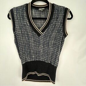 Jean Paul Gaultier Black and White V-Neck Sweater